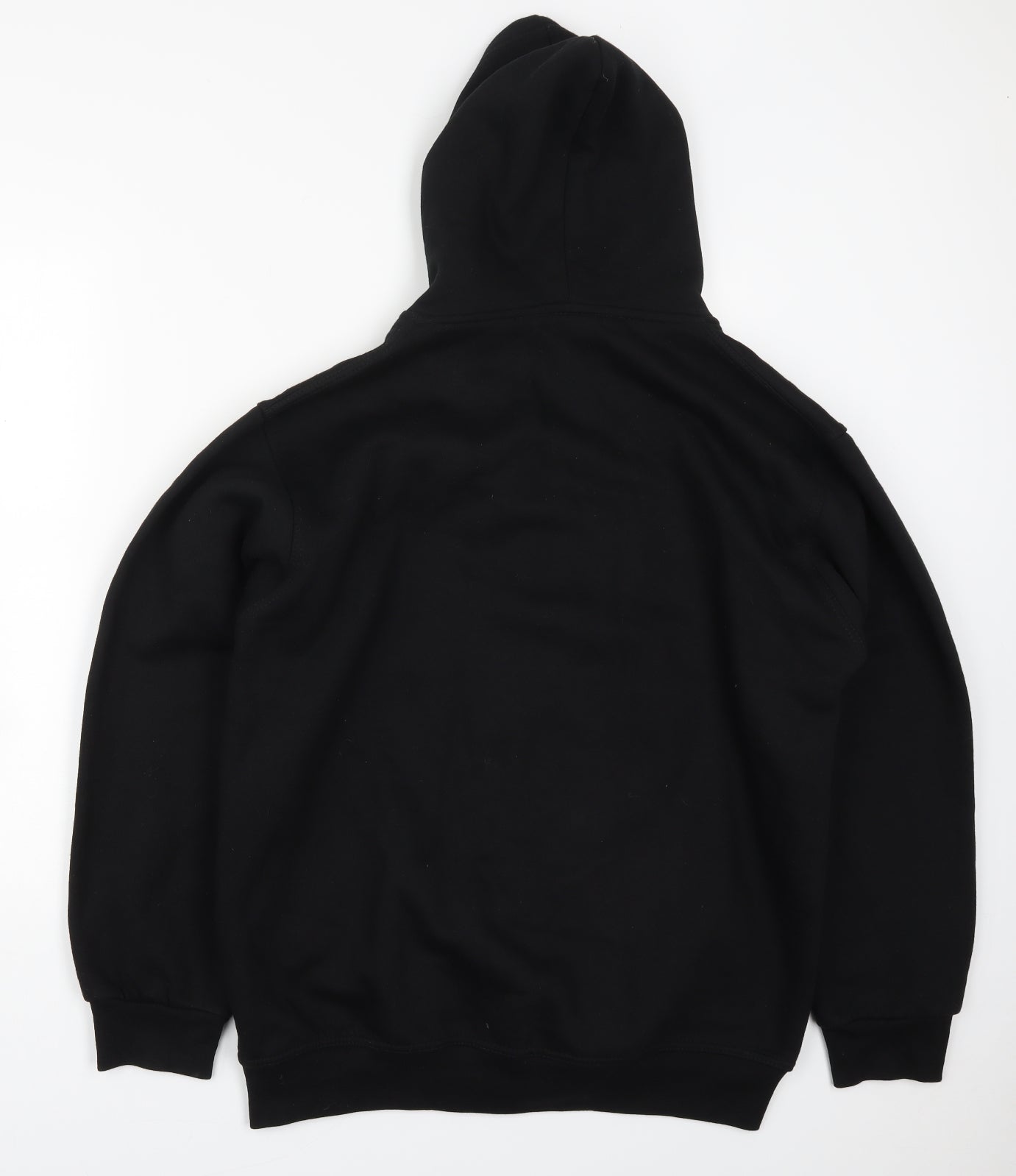 Preworn Mens Black  Cotton Full Zip Hoodie Size L