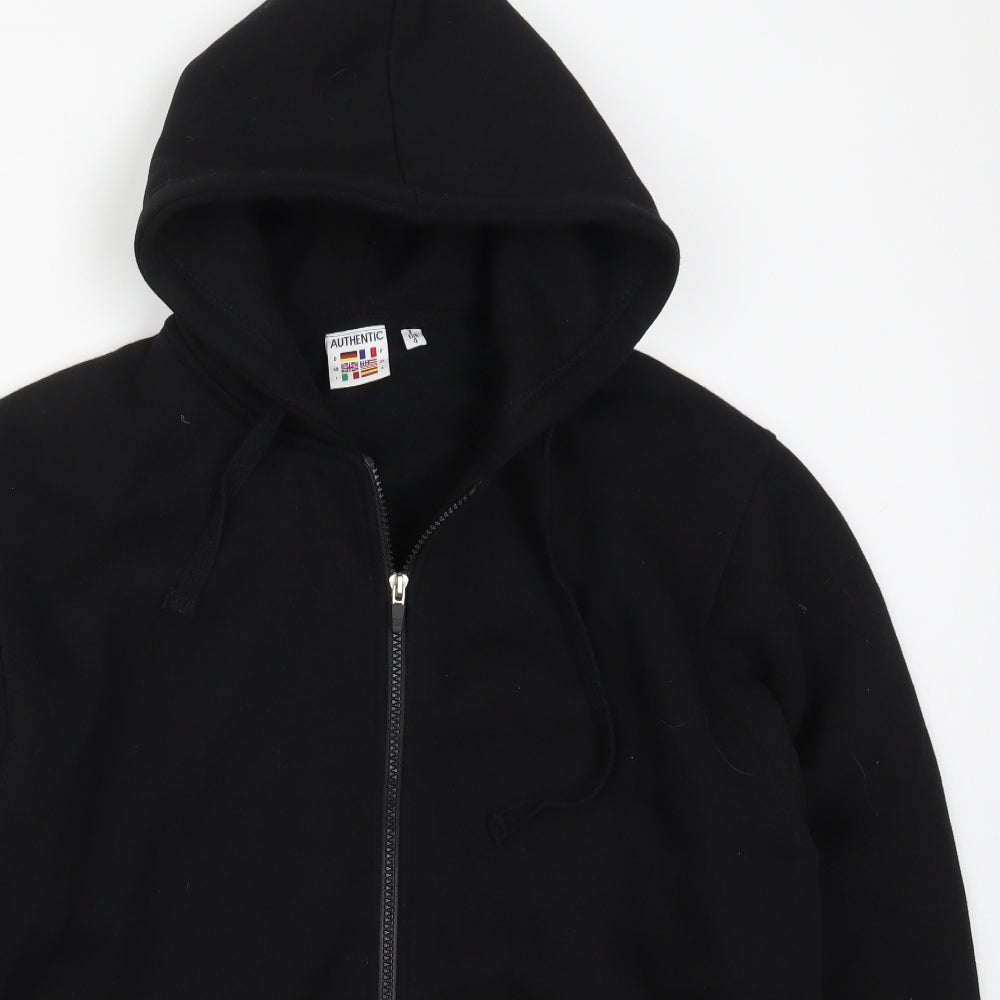 Preworn Mens Black  Cotton Full Zip Hoodie Size L