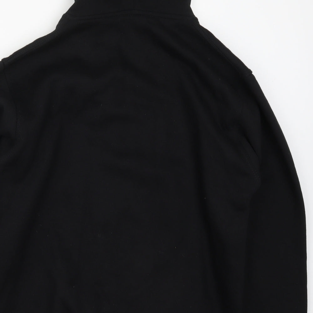 Preworn Mens Black  Cotton Full Zip Hoodie Size L