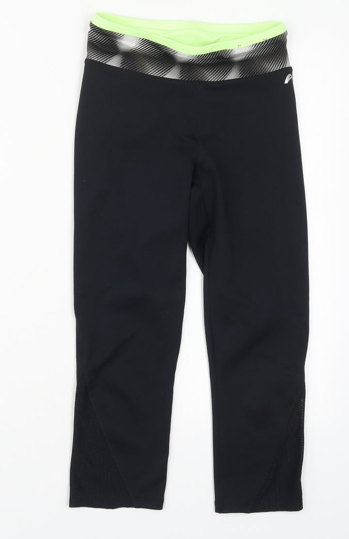 F&F Womens Black  Polyester Cropped Leggings Size 6 L18 in Regular