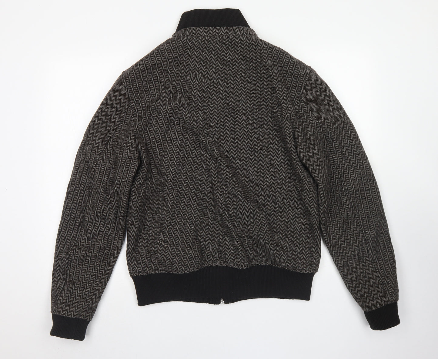 Cedarwood State Mens Grey Herringbone  Bomber Jacket Jacket Size M  Zip