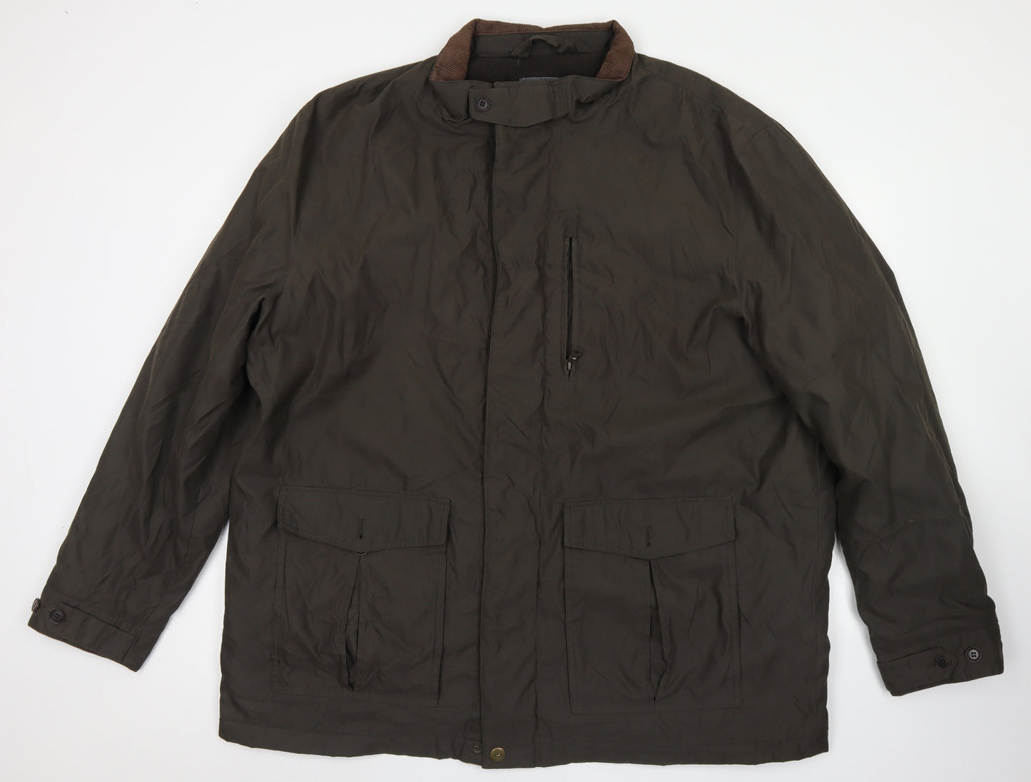 M&S Man Mens Green   Pea Coat Coat Size 3XL  Zip