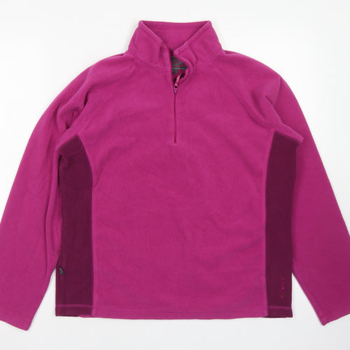 Mountain Life Womens Purple Colourblock Polyester Pullover Sweatshirt Size 12  Zip
