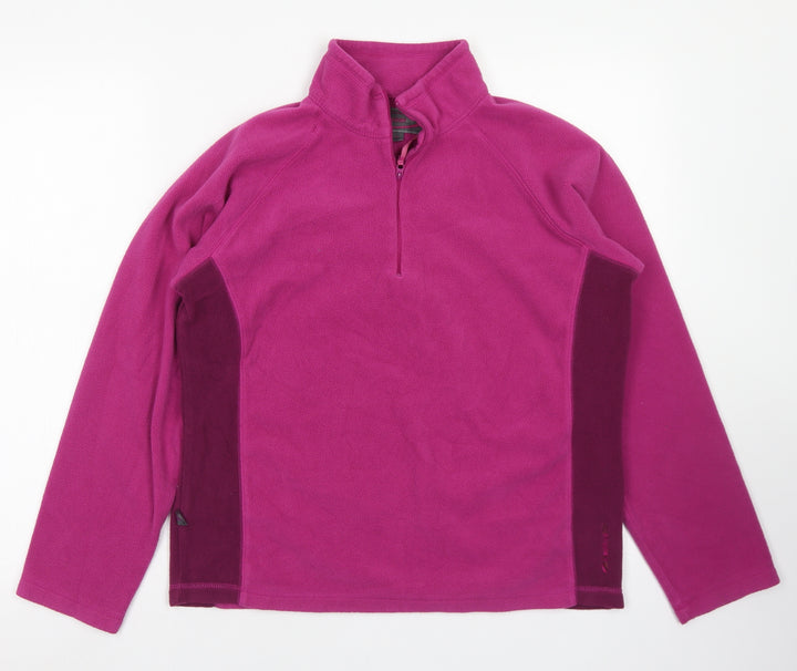 Mountain Life Womens Purple Colourblock Polyester Pullover Sweatshirt Size 12 Zip