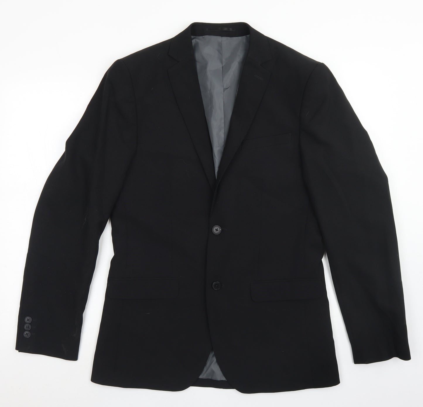 George Mens Black  Polyester Jacket Blazer Size 36