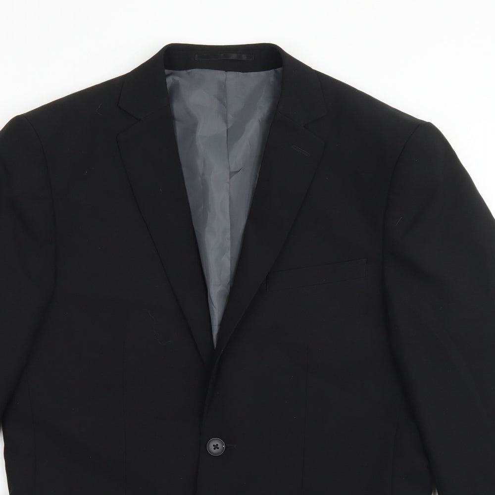 George Mens Black  Polyester Jacket Blazer Size 36