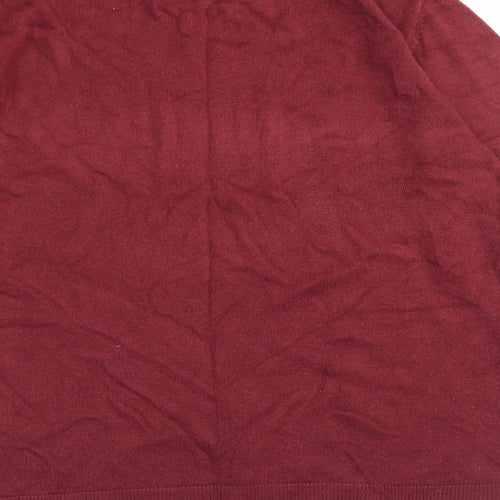 Originals Womens Red Mock Neck  Acrylic Pullover Jumper Size 12