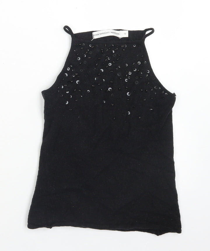 Fenn Wright Manson Womens Grey Wool Cropped Tank Size S Square Neck