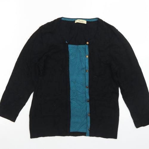 Precis Womens Black Crew Neck  Viscose Pullover Jumper Size S