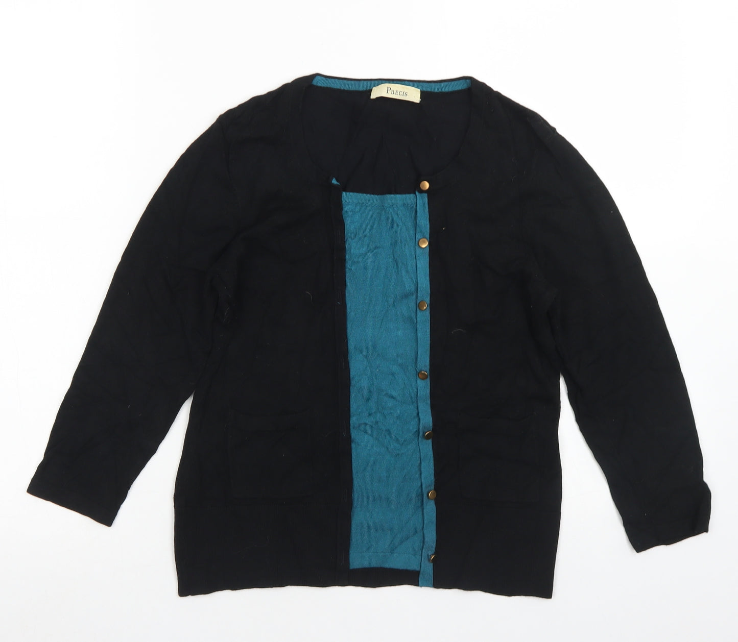 Precis Womens Black Crew Neck  Viscose Pullover Jumper Size S