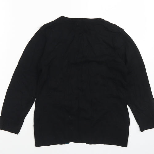 Precis Womens Black Crew Neck  Viscose Pullover Jumper Size S