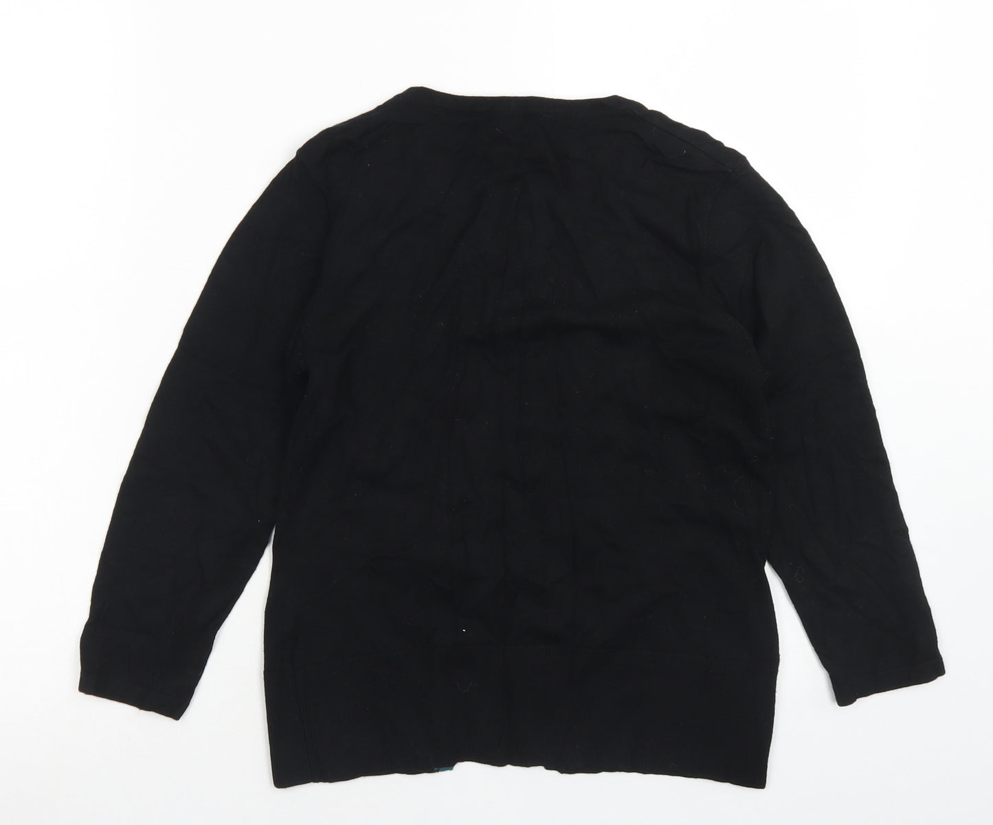 Precis Womens Black Crew Neck  Viscose Pullover Jumper Size S