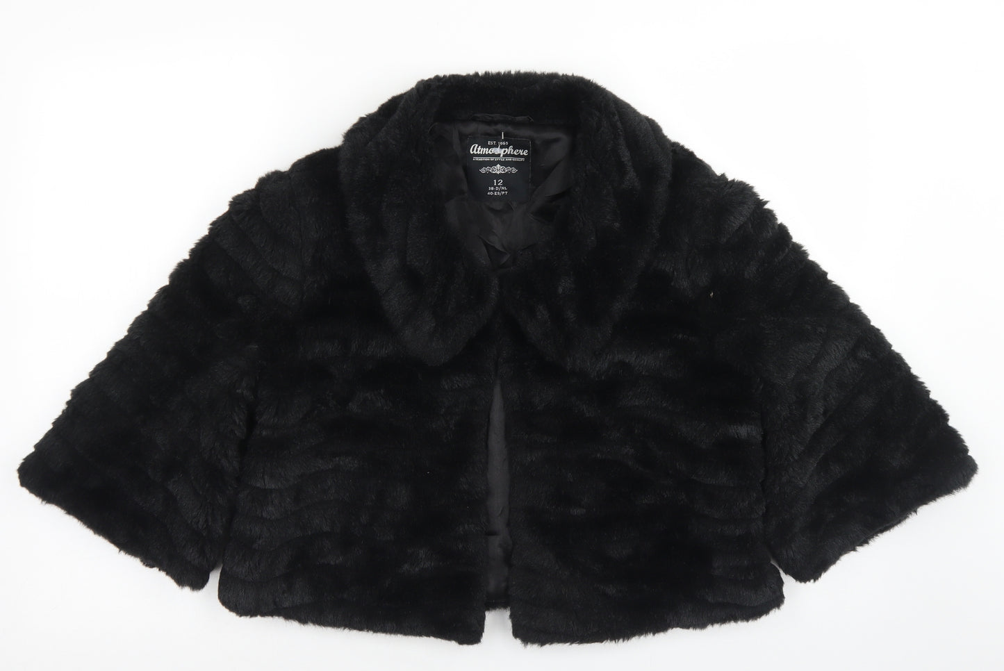 Atmosphere Womens Black   Jacket  Size S  Hook & Eye