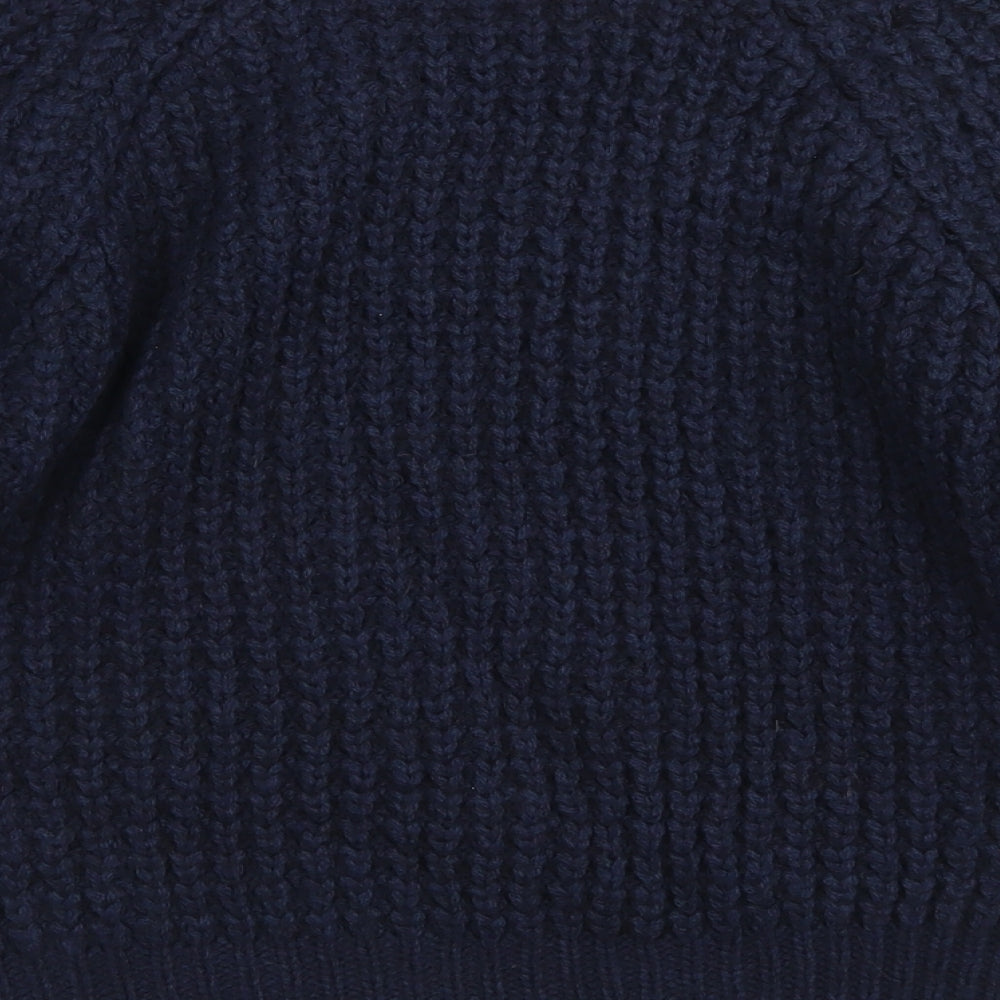 Limited Collection Womens Blue Round Neck  Acrylic Pullover Jumper Size S