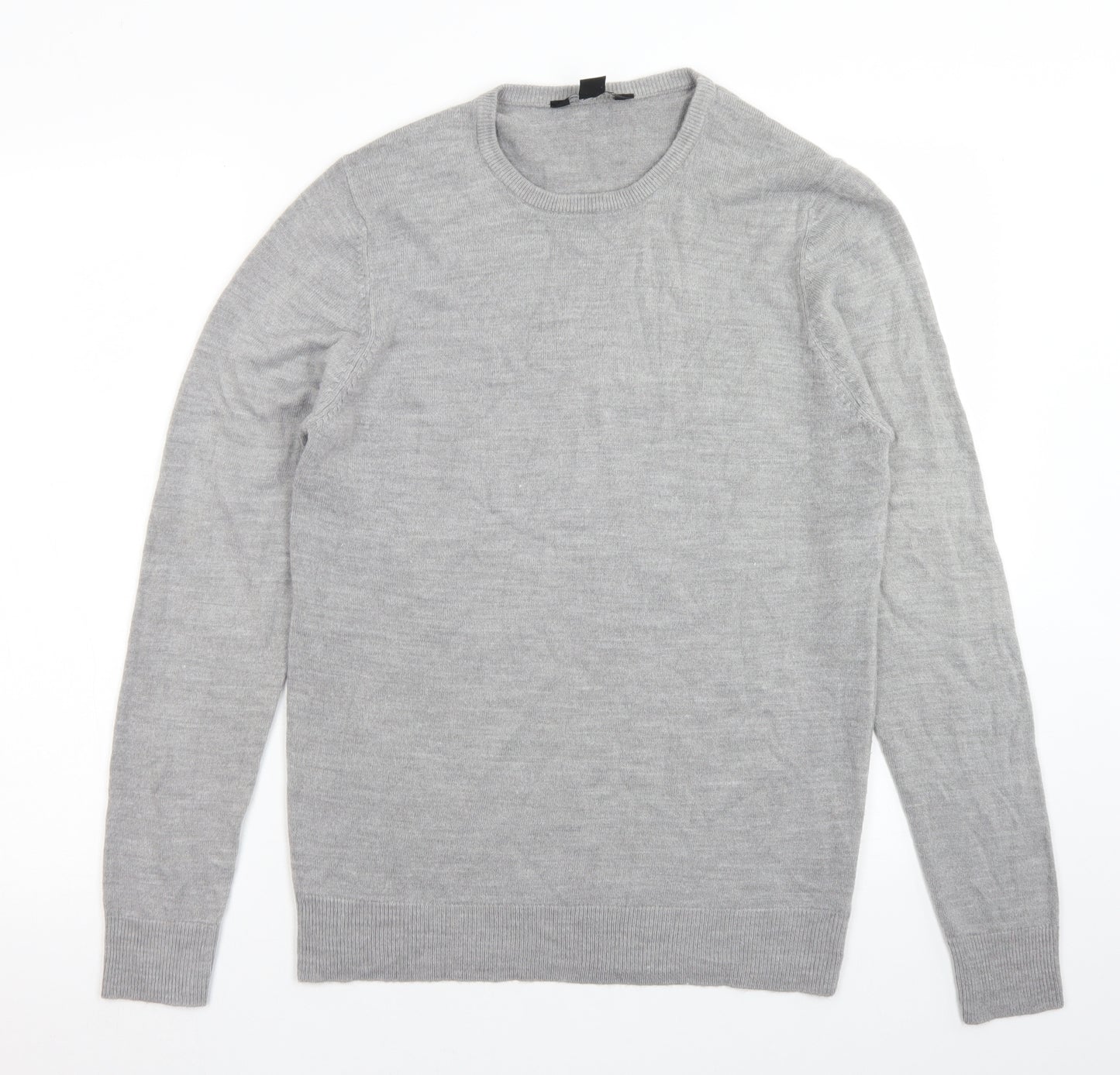 Cedar Wood State Mens Grey Crew Neck  Acrylic Pullover Jumper Size S