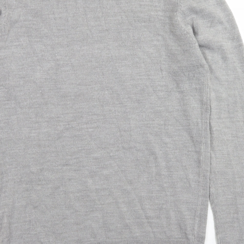 Cedar Wood State Mens Grey Crew Neck  Acrylic Pullover Jumper Size S