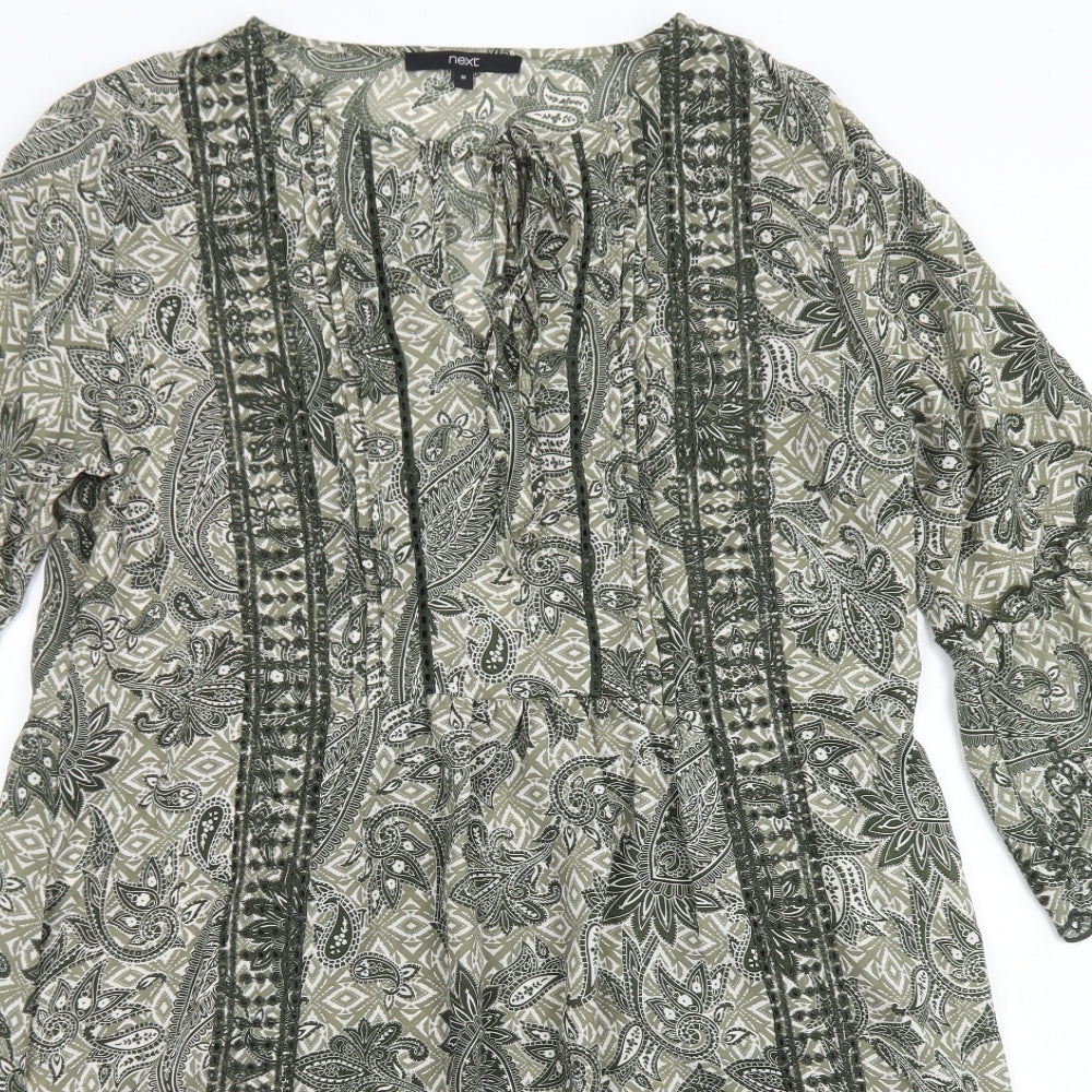 NEXT Womens Green Floral Polyester Trapeze & Swing  Size 16  Round Neck