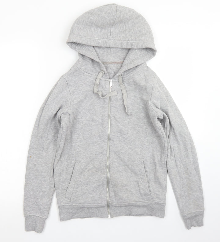 NEXT Womens Grey Cotton Full Zip Hoodie Size XS Zip