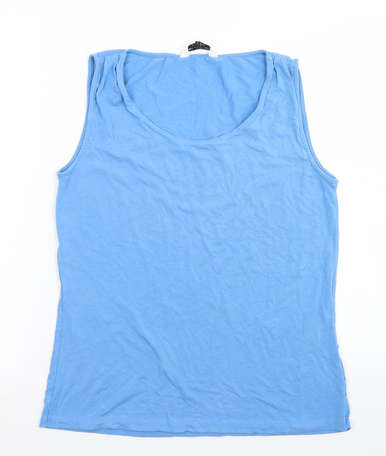 Collection by John Lewis Womens Blue  Viscose Basic Tank Size M Round Neck