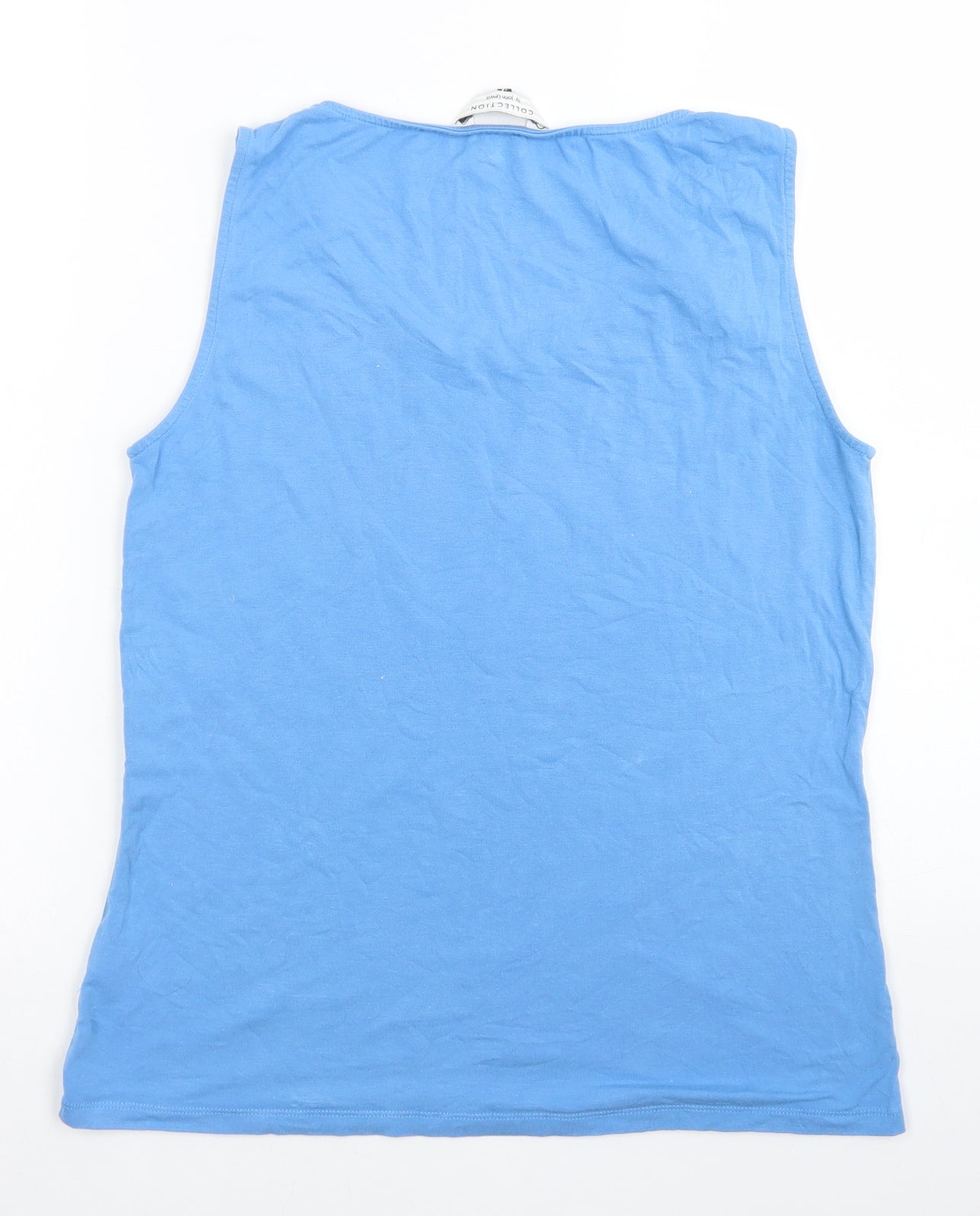 Collection by John Lewis Womens Blue  Viscose Basic Tank Size M Round Neck