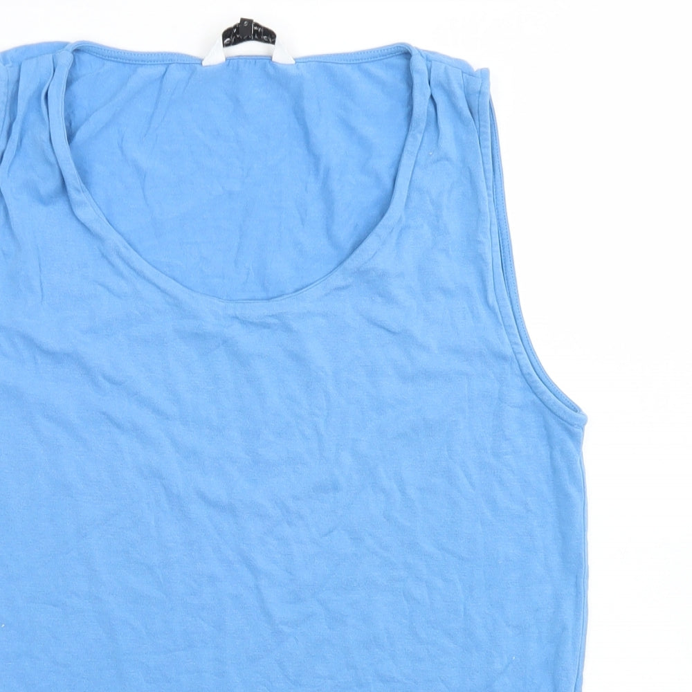 Collection by John Lewis Womens Blue  Viscose Basic Tank Size M Round Neck