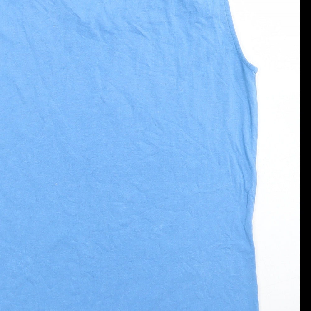 Collection by John Lewis Womens Blue  Viscose Basic Tank Size M Round Neck