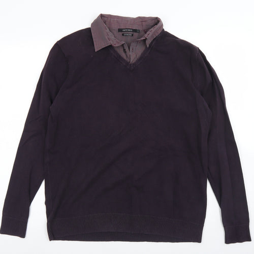 Jack Reid Womens Purple Collared  Cotton Pullover Jumper Size M