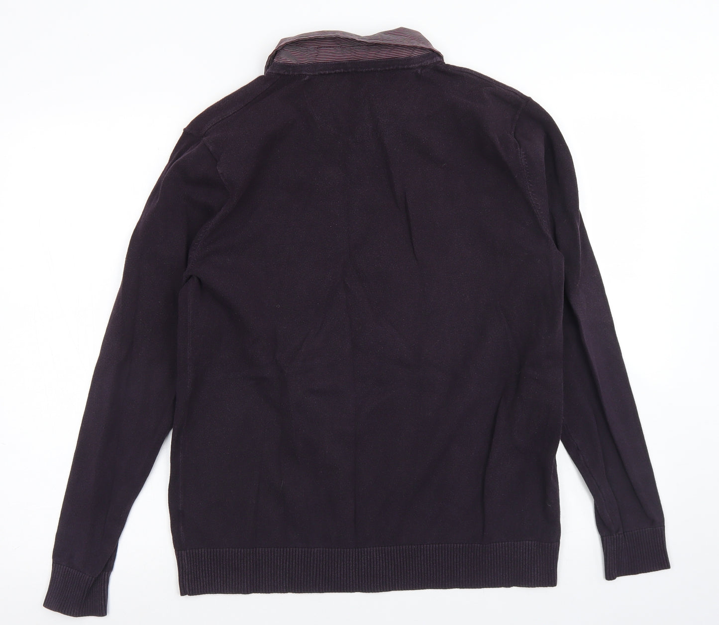 Jack Reid Womens Purple Collared  Cotton Pullover Jumper Size M