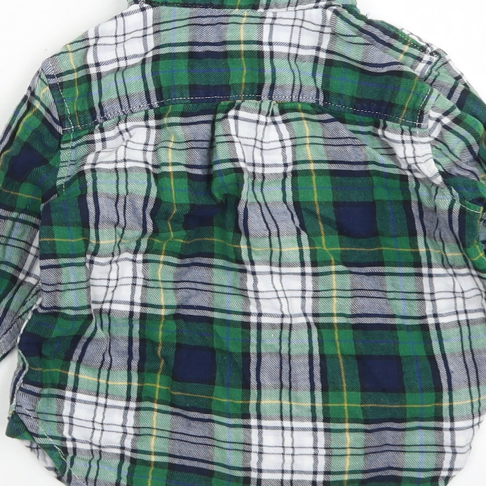 Baby GAP Boys Green Plaid Cotton Basic Button-Up Size 2 Years Collared Button