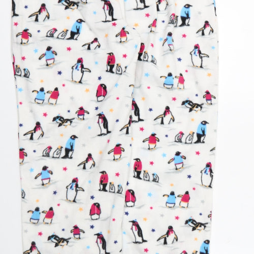 EWM Womens White Solid Polyester Chemise Pyjama Pants Size 12   - Penguin