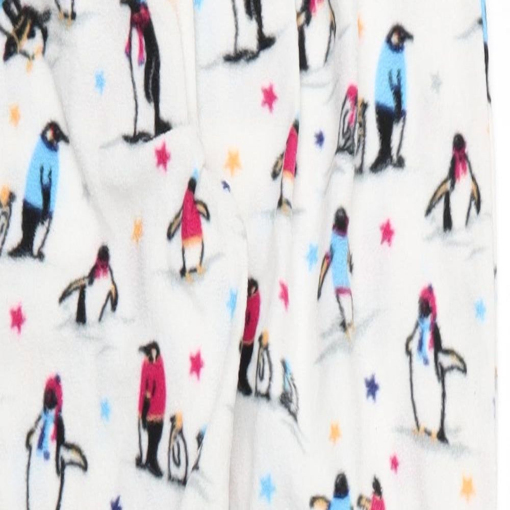EWM Womens White Solid Polyester Chemise Pyjama Pants Size 12   - Penguin
