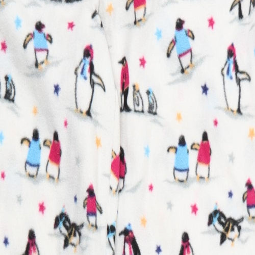 EWM Womens White Solid Polyester Chemise Pyjama Pants Size 12   - Penguin