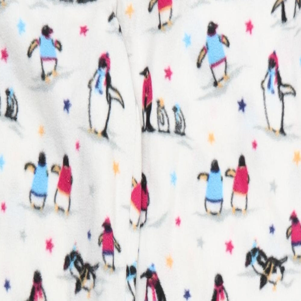 EWM Womens White Solid Polyester Chemise Pyjama Pants Size 12   - Penguin