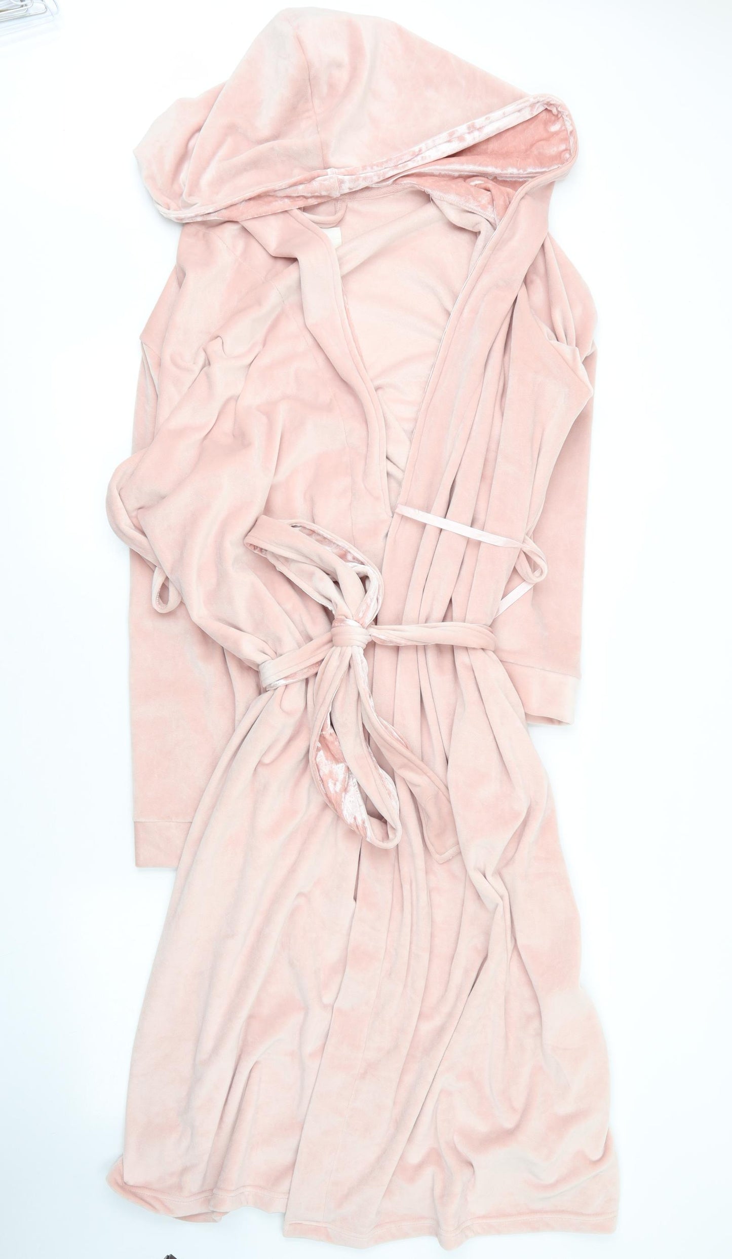 Matalan Womens Pink Solid Polyester Chemise Robe Size L  Tie