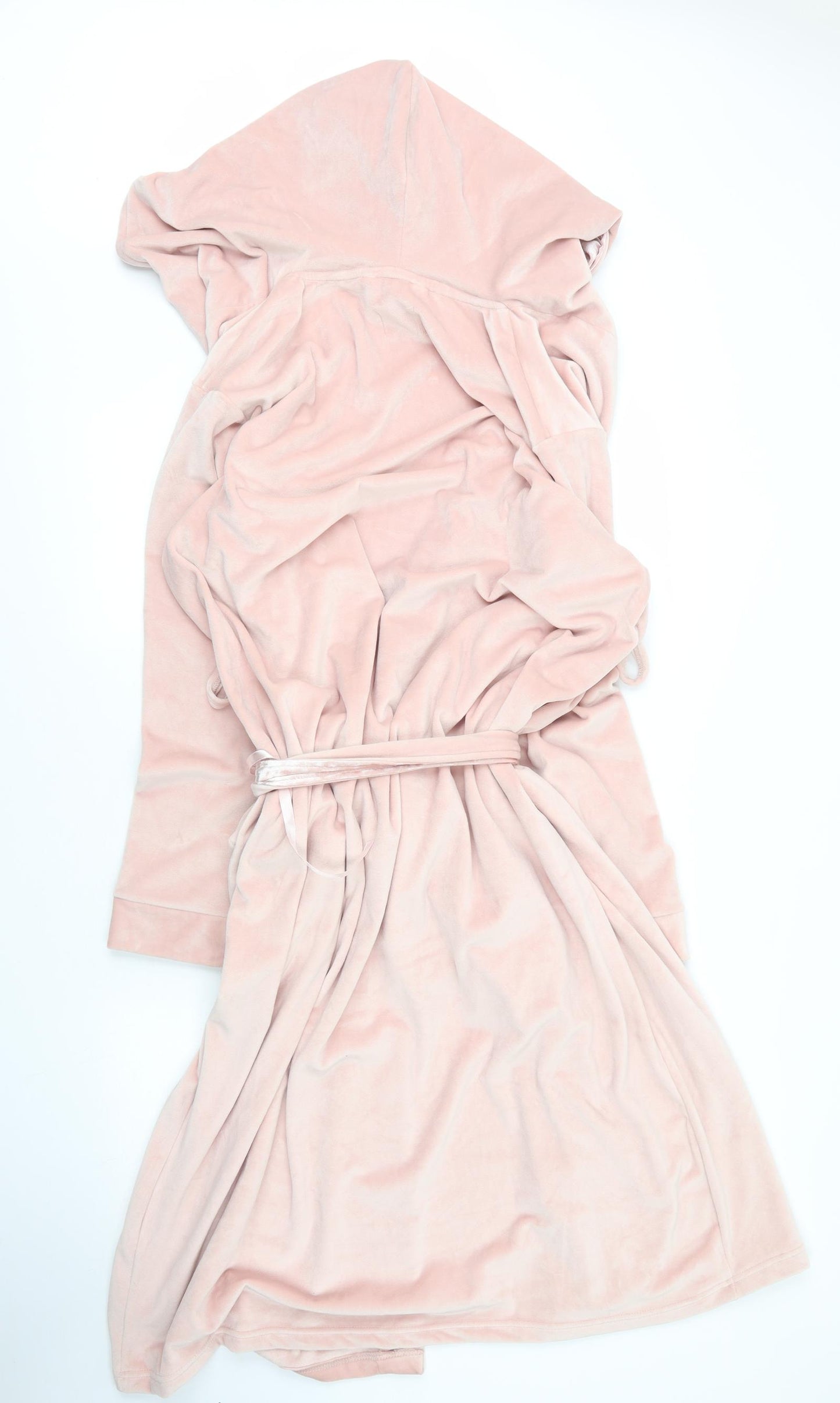 Matalan Womens Pink Solid Polyester Chemise Robe Size L  Tie
