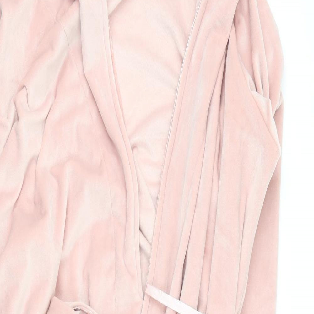 Matalan Womens Pink Solid Polyester Chemise Robe Size L  Tie