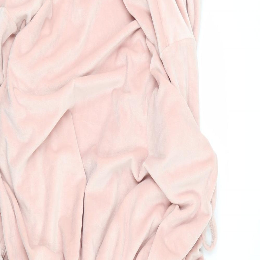 Matalan Womens Pink Solid Polyester Chemise Robe Size L  Tie