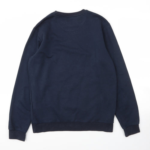 New Look Mens Blue Round Neck  Cotton Pullover Jumper Size M