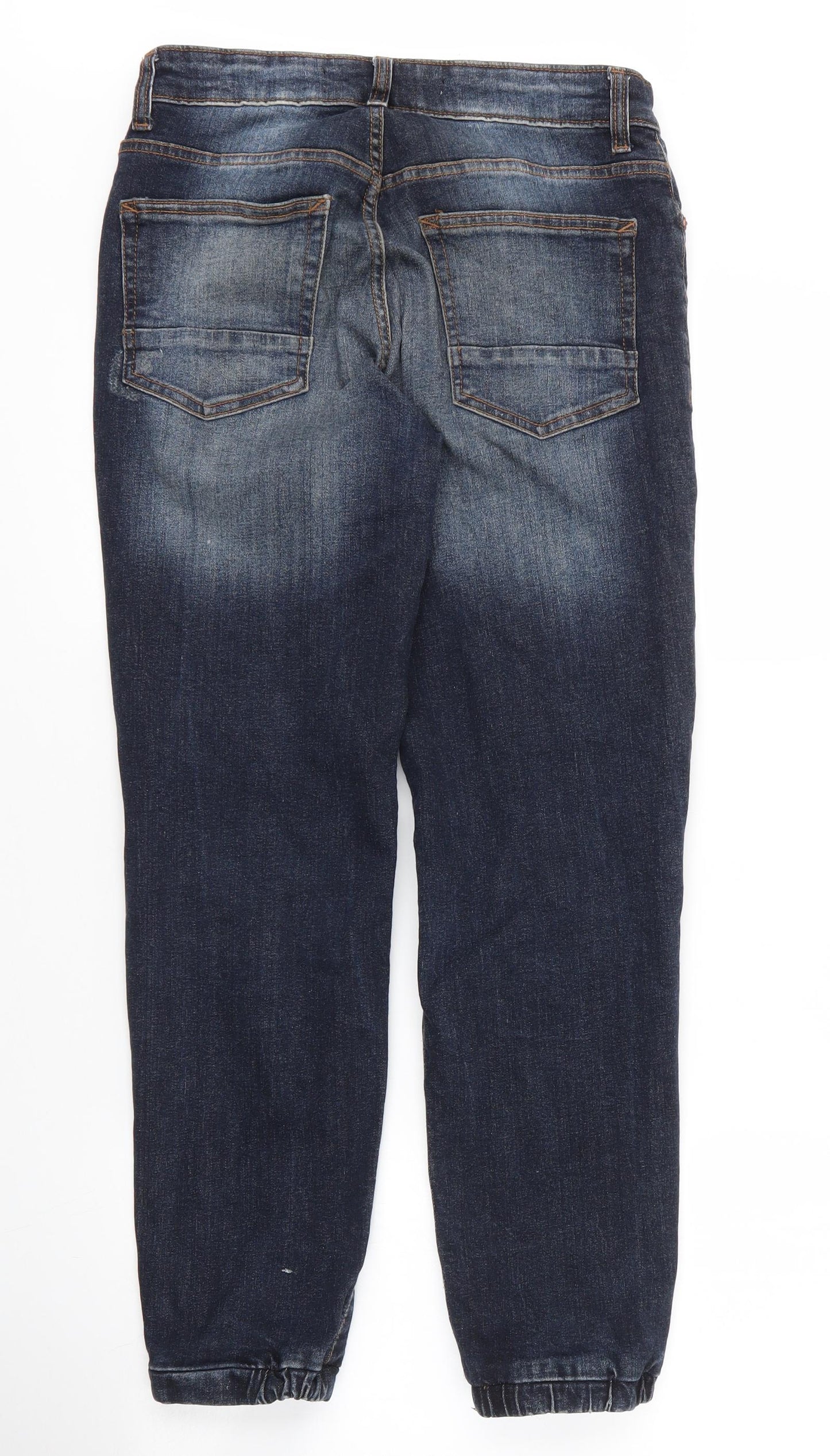 New Look Mens Blue  Cotton Tapered Jeans Size 32 in L28 in Regular Zip