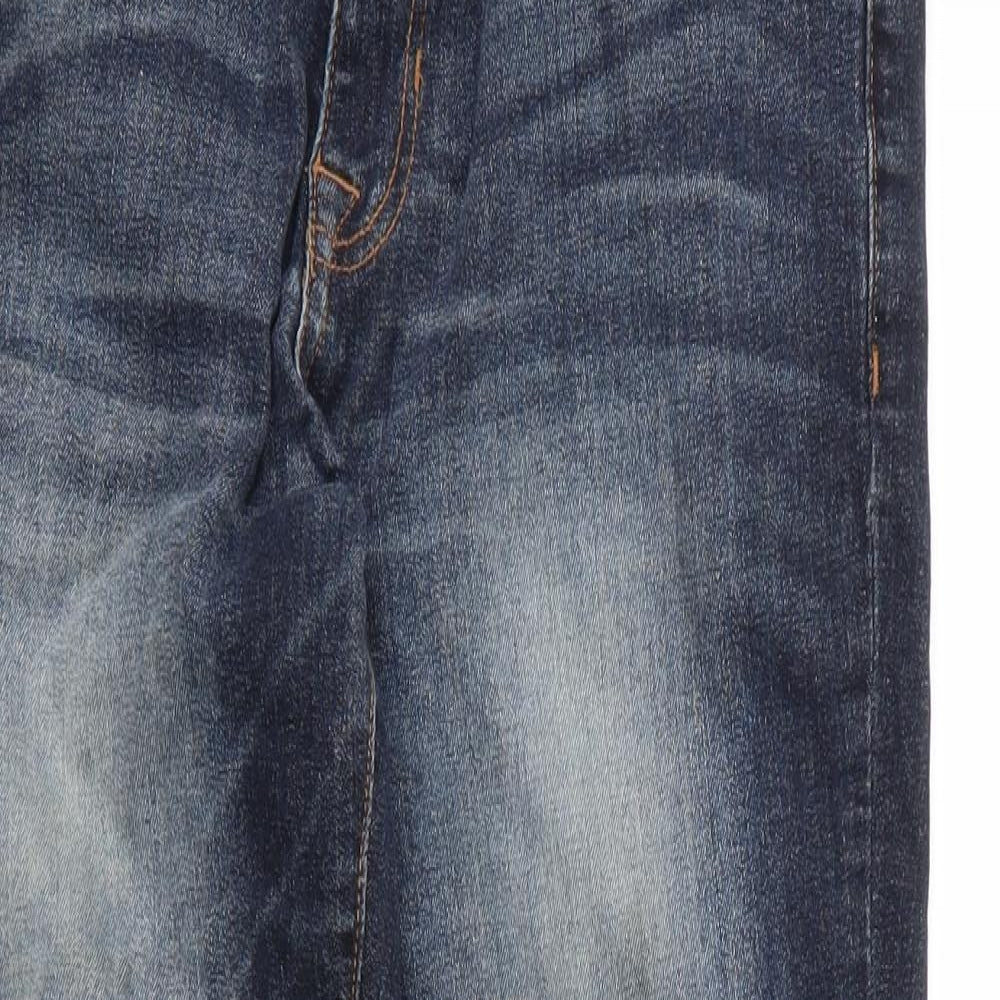New Look Mens Blue  Cotton Tapered Jeans Size 32 in L28 in Regular Zip