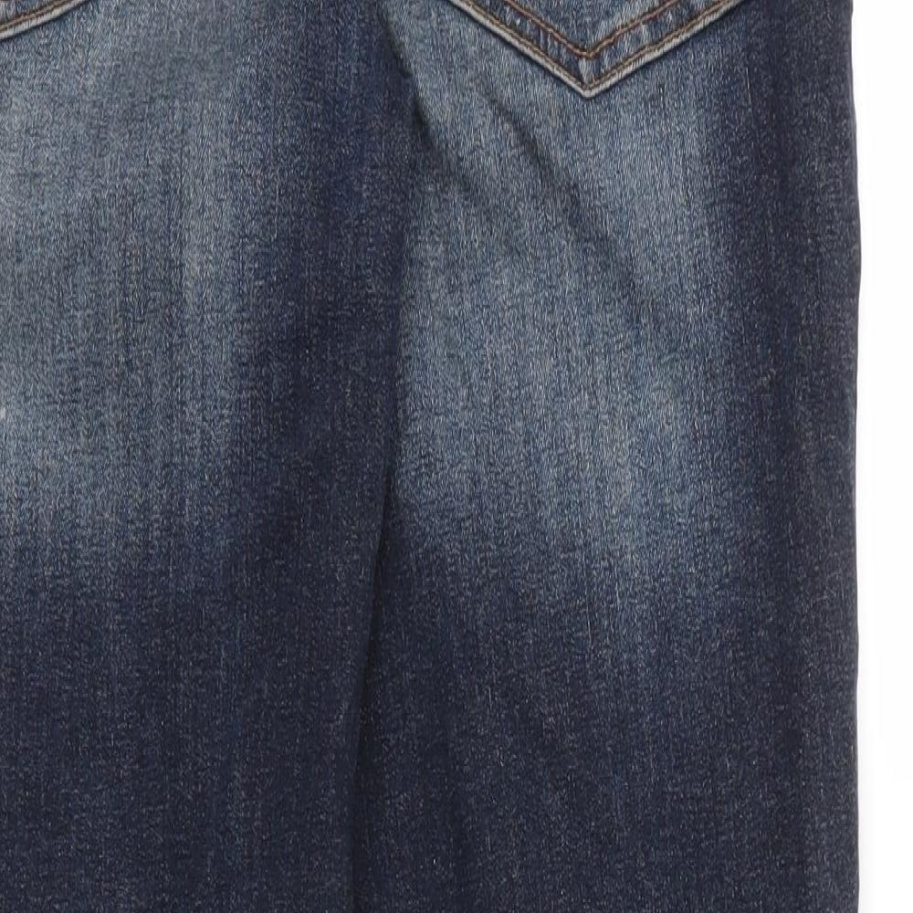New Look Mens Blue  Cotton Tapered Jeans Size 32 in L28 in Regular Zip