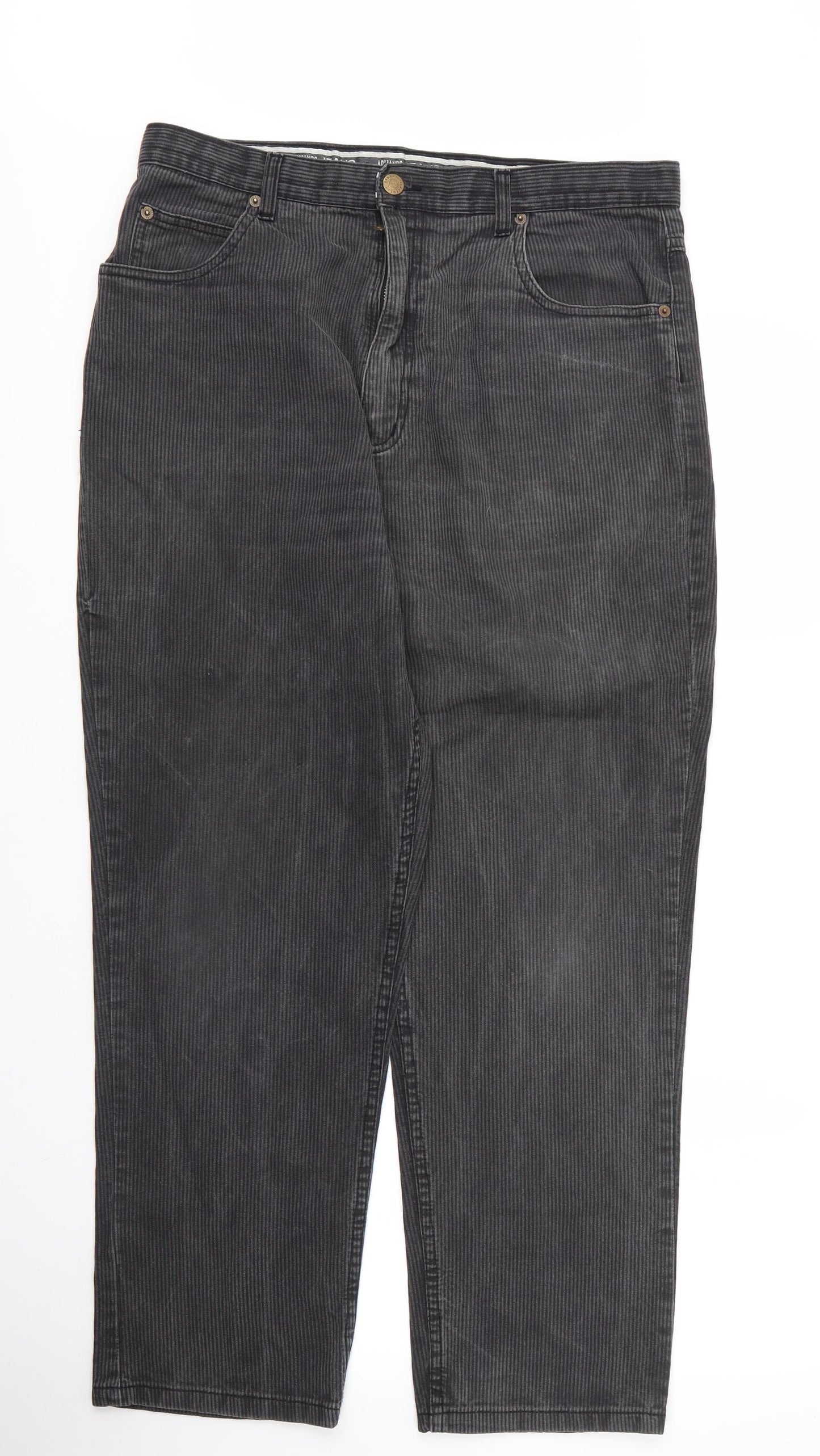 Armando Mens Grey  Cotton Straight Jeans Size 32 in L32 in Regular Zip