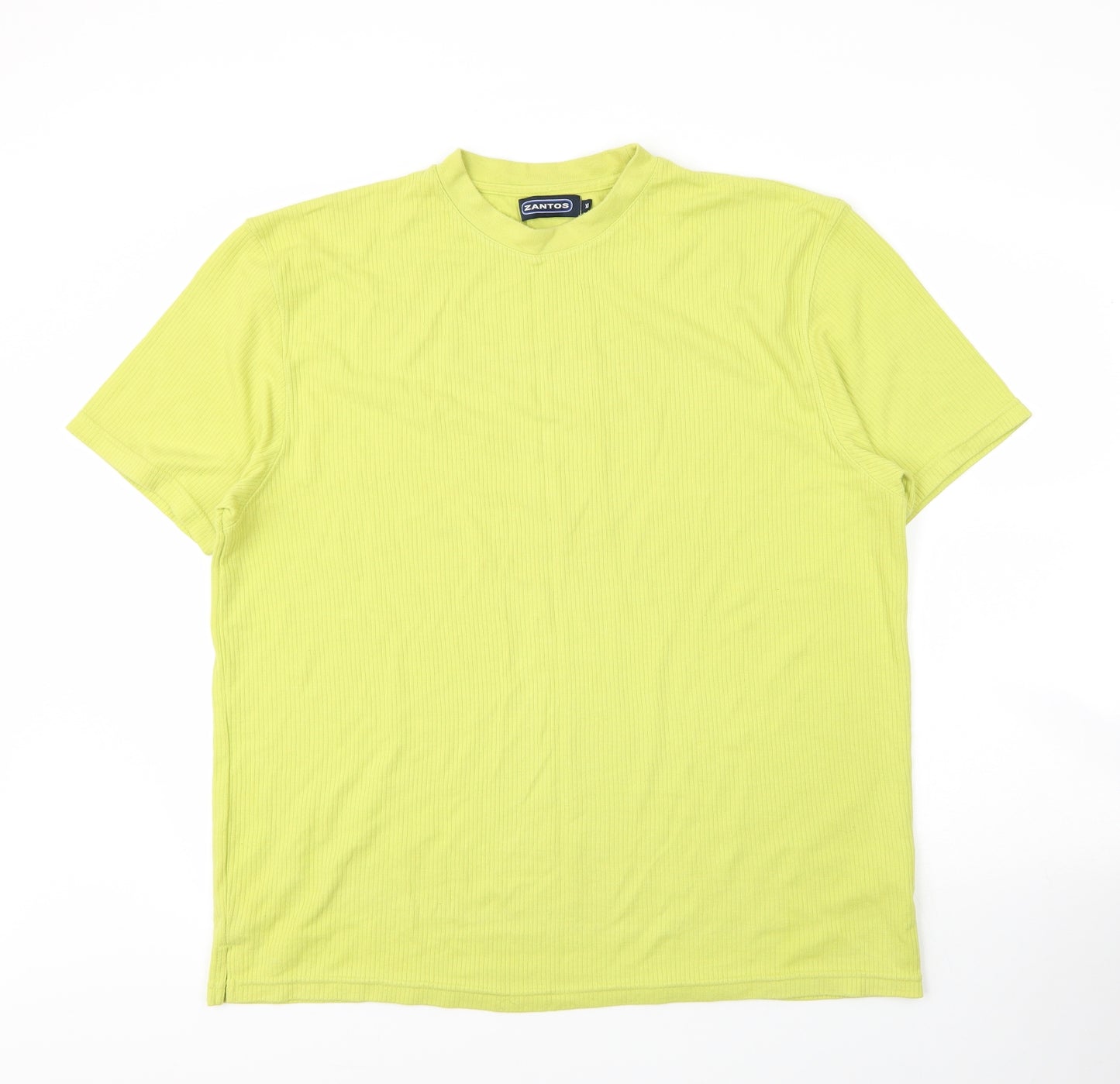 Zantos Mens Green  Cotton  T-Shirt Size XL Round Neck