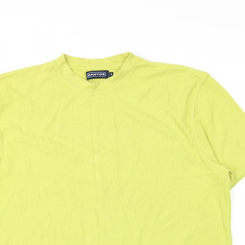 Zantos Mens Green  Cotton  T-Shirt Size XL Round Neck