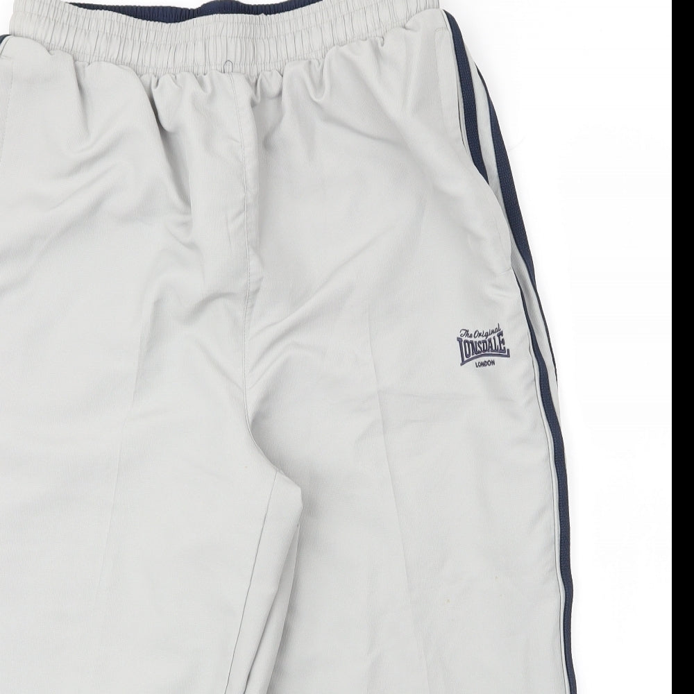 Lonsdale Mens Grey  Polyester Cropped Trousers Size L L19 in Regular