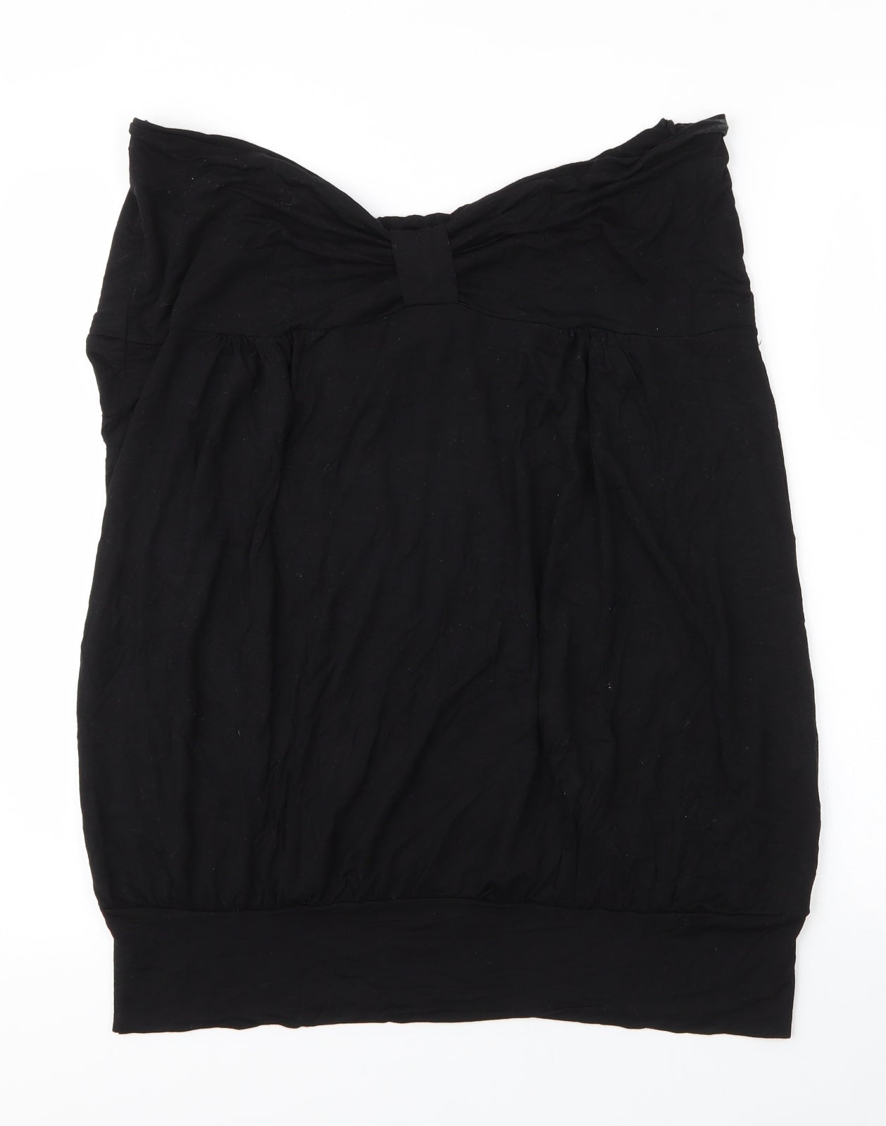 Style Womens Black  Viscose Basic Blouse Size 24 V-Neck