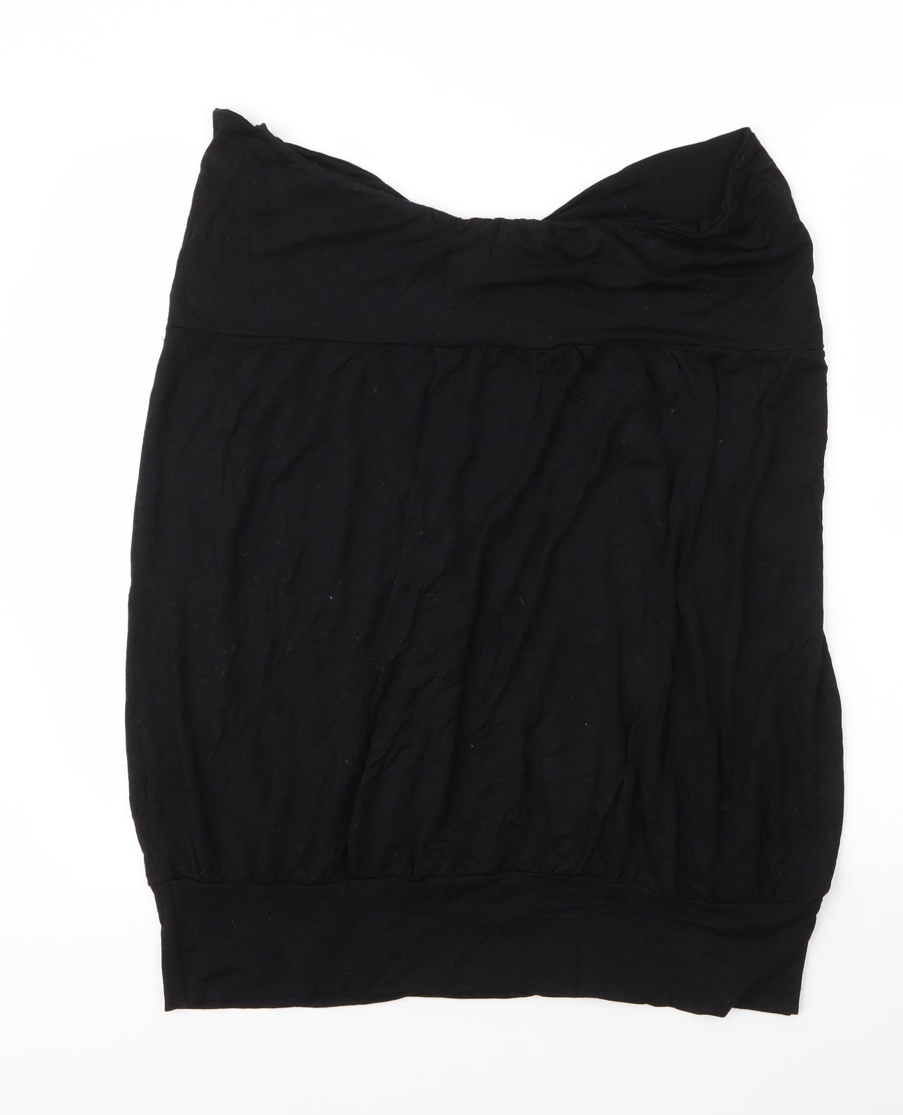 Style Womens Black  Viscose Basic Blouse Size 24 V-Neck
