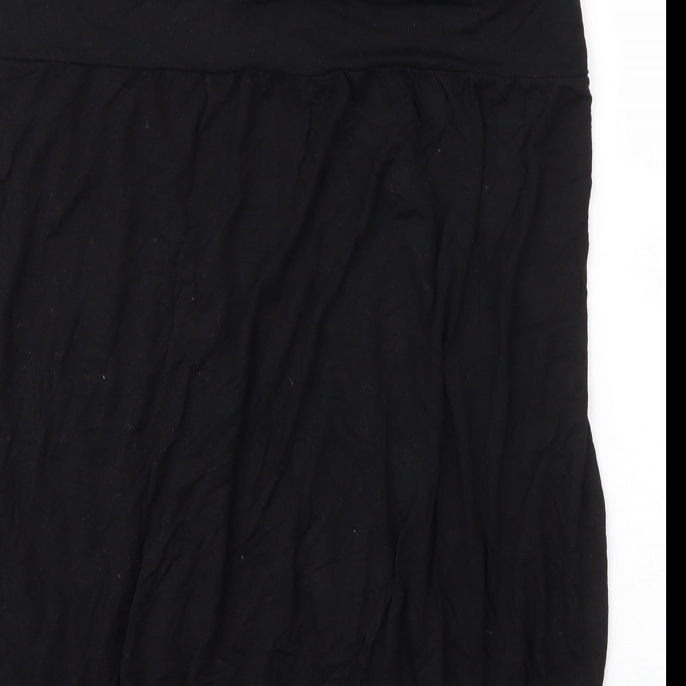 Style Womens Black  Viscose Basic Blouse Size 24 V-Neck