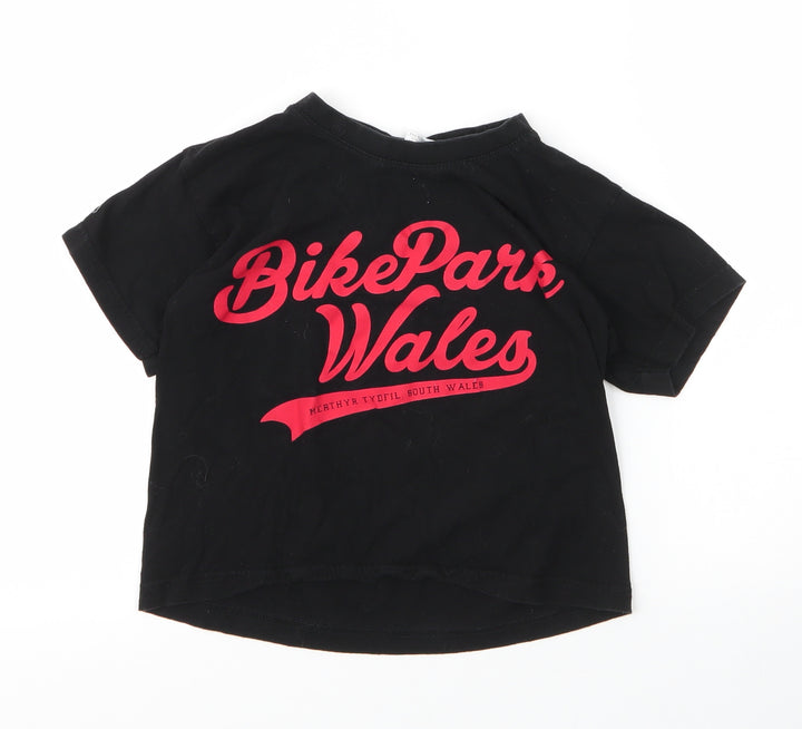 B&C Boys Black  Cotton Basic T-Shirt Size 5 Years Round Neck