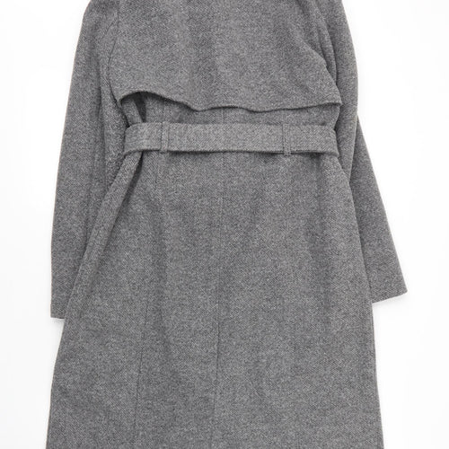 Warehouse Womens Grey   Overcoat Coat Size 14  Button